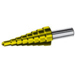 FRESE A GRADINO PER LAMIERE In acciaio SUPER-RAPIDO HSS con rivestimento TIN. countersinks 8894GT