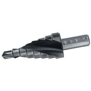 FRESE ELICOIDALI A GRADINO PER LAMIERE In acciaio SUPER-RAPIDO HSS con superficie nitrurata. Attacco cilindrico. countersink 8910GH