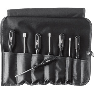 CHIAVI A BUSSOLA CON IMPUGNATURA Confezione in borsa arrotolabile Art. 2076 GB.<br>Serie di 8 chiavi Art. 898 A da mm 4-5-5,5-6-7-8-10-13. nut drivers with handle 898B