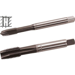 MASCHI PER USO A MACCHINA AD ALTA EFFICIENZA Gambo rinforzato (da poll. 7/16, gambo passante), imbocco corretto per fori passanti. Filettatura: Americana - Passo UNC - ANSI-B1.1 (DIN 371/376). Tolleranza 2B. Uso destro. Con rivestimento TiAlN. Per tutti i tipi di acciai, anche bonificati non legati, INOX, acciai nitrurati, acciai non ossidabili e antiacidi fino a 1000 N/mm2, alluminio, sue leghe e metalli a truciolo lungo. high performance machine taps 9081A 1