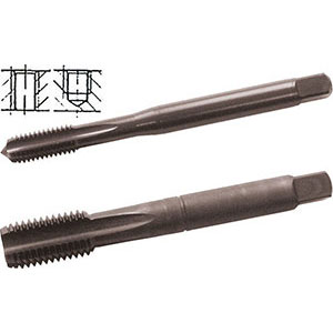 MASCHI PER USO A MACCHINA AD ALTA EFFICIENZA Gambo rinforzato (da poll. 7/16, gambo passante), imbocco corto per fori passanti e ciechi. Filettatura: Americana - Passo UNC - ANSI-B1.1 (DIN 371/376). Tolleranza 2B. Uso destro. Con superficie NITRURATA. Per tutti i tipi di ghisa e sue leghe, metalli non ferrosi a truciolo corto e leghe di alluminio con silicio (>6%). high performance machine taps 9081E 1