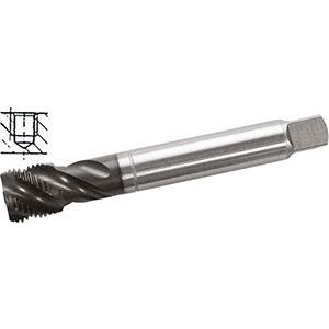 MASCHI PER USO A MACCHINA AD ALTA EFFICIENZA Gambo passante, con elica a 40° per fori ciechi profondi. Filettatura: Gas Cilindrica G - BSP - DIN 5156. Uso destro. Con rivestimento TiAlN. Per tutti i tipi di acciai, anche bonificati non legati, INOX, acciai nitrurati, acciai non ossidabili e antiacidi fino a 1000 N/mm2, alluminio, sue leghe e metalli a truciolo lungo. high performance machine taps 9082B 1