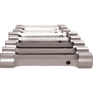 CHIAVI A TUBO GAMBO ESAGONALE IN SERIE Serie di 8 chiavi Art. 907 G da mm 6x7 - 8x9 - 10x11 - 12x13 - 14x15 - 16x17 - 18x19 - 20x22. <br>Confezione in borsa. double ended socket wrenches sets 908G 8