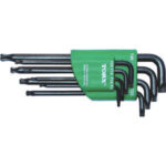 CHIAVI PER VITI CON POLIGONO INTERNO IN SERIE Serie di 8 pz. Art. 912 GSA da T9 - T10 - T15 - T20 - T25 - T27 - T30 - T40. <br>In supporto di plastica. socket head screw wrenches sets 912GT 17