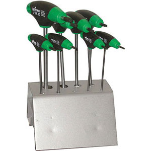 CHIAVI PER VITI CON POLIGONO INTERNO IN SERIE Serie di 8 chiavi Art. 913 GD da T9 - T10 - T15 - T20 - T25 - T27 - T30 - T40.<br>Con supporto in metallo, da banco. socket head screw wrenches sets 913GDP