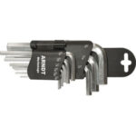 CHIAVI PER ESAGONI INTERNI IN SERIE Serie di 9 pz. Art. 914 GAP da poll. 1/16 - 5/64 - 3/32 - 1/8 - 5/32 - 3/16 - 1/4 - 5/16 - 3/8.<br>In supporto di plastica. allen head screw wrenches sets 914GFE