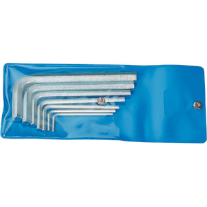CHIAVI PER ESAGONI INTERNI IN SERIE Serie di 7 pz. Art. 914 GA da poll. 5/64 - 3/32 - 1/8 - 5/32 - 3/16 - 7/32 - 1/4.<br>In busta plastica. allen head screw wrenches sets 914GF 7