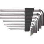 CHIAVI PER ESAGONI INTERNI IN SERIE Serie di 8 pz. Art. 914 da mm 1,5 - 2 - 2,5 - 3 - 4 - 5 - 5,5 - 6.<br>In supporto di plastica. allen head screw wrenches sets 914GF 70