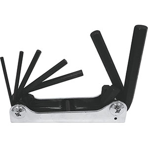 CHIAVI PER ESAGONI INTERNI IN SERIE Serie di 7 lame brunite da mm 2,5 - 3 - 4 - 5 - 6 - 8 - 10. allen head screw wrenches sets 914GMT