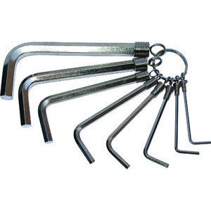 CHIAVI PER ESAGONI INTERNI IN SERIE Serie di 8 pz. Art. 914 da mm 2 - 2,5 - 3 - 4 - 5 - 6 - 8 - 10. <br>Con anello. allen head screw wrenches sets 914GM 8