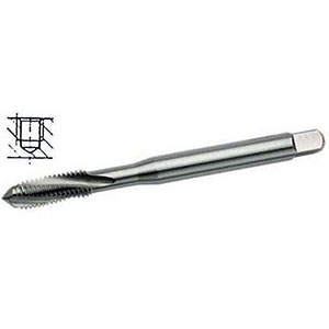 MASCHI PER USO A MACCHINA HSS-E. Imbocco semi-corto. Tipo con elica a circa 15°, per metalli fino a R 900 N/mm², per acciai legati e non legati.<br>Fori ciechi. machine taps 9186G 10