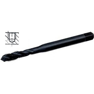 MASCHI PER USO A MACCHINA HSS-E. Tipo con elica a circa 35°, per filettature profonde superiori a 1 1/2 il diametro. Imbocco corto. Per metalli fino a R 900 N/mm², acciai legati e non legati, acciai INOX.<br>Fori ciechi profondi.<br>Vaporizzato. machine taps 9192G 10