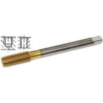 MASCHI PER USO A MACCHINA HSS-E-TIN. Imbocco corto senza produzione di truciolo. Per alluminio e sue leghe, metalli non ferrosi, acciai legati e non legati fino a R 900 N/mm², acciai INOX. Tipo A RULLARE con canali di espulsione del refrigerante. Fori ciechi e passanti.<br>Con rivestimento TIN. machine taps 9269G 16