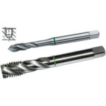 MASCHI A MACCHINA CON COLLARINI COLORATI AD ALTA EFFICIENZA Gambo rinforzato (da mm 12, gambo passante), con elica a 39° per fori ciechi profondi.<br>Filettatura: Metrica - Passo grosso M - DIN 13 (DIN 371/376).<br>Uso destro.<br>Per acciai non legati fino a 1000 N/mm², ghisa, alluminio, rame, ottone e materiali a truciolo lungo. taps with coloured rings 9271GP 6