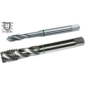 MASCHI A MACCHINA CON COLLARINI COLORATI AD ALTA EFFICIENZA Gambo rinforzato (da mm 12, gambo passante), con elica a 39° per fori ciechi profondi.<br>Filettatura: Metrica - Passo grosso M - DIN 13 (DIN 371/376).<br>Uso destro.<br>Per acciai non legati fino a 1000 N/mm², ghisa, alluminio, rame, ottone e materiali a truciolo lungo. taps with coloured rings 9271GP 3