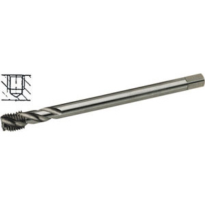 MASCHI PER USO A MACCHINA HSS-E. Imbocco corto. Tipo con elica a circa 35° per fori superiori a 1 1/2 il diametro. Per metalli fino a R 900 N/mm², acciai legati e non legati. Fori ciechi profondi. machine taps 9284G 10 1