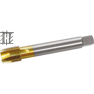 MASCHI PER USO A MACCHINA HSS-E. Imbocco corretto. Tipo universale. Fori passanti. Con rivestimento TIN. machine taps 9321G 1