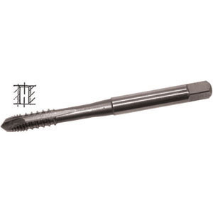 MASCHI STANDARD IN ACCIAIO SUPER RAPIDO HSS-E Tipo con gambo rinforzato, imbocco corretto per fori passanti, elica diritta con filetti alternati.<br>Filettatura: Metrica - Passo grosso M. DIN 371 B. Tolleranza H6. HSS-Co 5% taps 9405GH 10