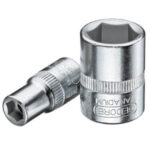 CHIAVI A BUSSOLA ATTACCO 1/4" DIN 3120-ISO 1174 DIN 3124, ISO 2725-1 mis. in mm.<br>Tipo con esagono interno. Lunghezza mm 25. sockets 941RA 6