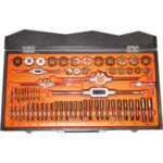 MASCHI E FILIERE STANDARD IN ACCIAIO AL CROMO Contenuto:<br>1 serie per misura maschi al CROMO - Art. 9412 mm 2-3-4-5-6-7-8-10-12-14-16<br>1 serie per misura maschi al CROMO - Art. 9416 mm 8x1 - 10x1 - 10x1,25 - 12x1,25 - 12x1,5 - 14x1,25 - 14x1,5 - 16x1,5 - 18x1,5<br>1 pz. per misura filiere al CROMO - Art. 9430 tipo 2-3-4-5-6-7-8-10A-12-14-16<br>1 pz. per misura filiere al CROMO - Art. 9432 mm 8x1 - 10x1 - 10x1,25 - 12x1,25 - 12x1,5 - 14x1,25 - 14x1,5 - 16x1,5 - 18x1,5<br>1 pz. per misura giramaschi estensibili Gr. 1 e 3<br>1 pz. giramaschi a T - Gr. 1<br>1 pz. per misura portafiliere Ø mm 25,4 e 38,1. chrome steel taps and dies 9455