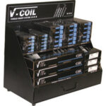 INSERTI FILETTATI IN ACCIAIO INOX In robusta lamiera, per esposizione su banco, dimensioni mm 515x265x460.<br>Contenuto:<br>5 corredi per tipo Art. 9503 G 5x0,8/ 6x1/ 8x1,25/ 10x1,5/ 12x1,75<br>3 assortimenti per tipo Art. 9504 A/ 9504 E. thread inserts in stainless steel 9510G