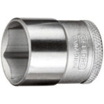 CHIAVI A BUSSOLA ATTACCO 3/8" DIN 3120-ISO 1174 DIN 3124, ISO 2725-1 mis. in mm.<br>Tipo con esagono interno. Lunghezza mm 28. sockets 952RA