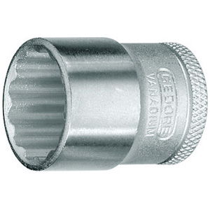 CHIAVI A BUSSOLA ATTACCO 3/8" DIN 3120-ISO 1174 DIN 3124, ISO 2725-1 mis. in mm.<br>Tipo con poligono interno. Lunghezza mm 28. sockets 952RB