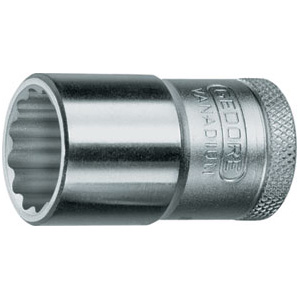 CHIAVI A BUSSOLA ATTACCO 1/2" DIN 3120-ISO 1174 DIN 3124, ISO 2725-1 mis. in mm.<br>Tipo con poligono interno. sockets 969RB