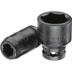 BUSSOLE PER AVVITATORI ATTACCO 1/4 DIN 3121-ISO 1174 DIN 3129-ISO 2725-2 mis. in mm.<br>Bussole esagonali, attacco 1/4". impact socket wrenches 981GZ