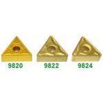 INSERTI PER TORNITURA A FISSAGGIO MECCANICO Per asportazione fine - raggio 0,4.<br>Dimensione mm 15,8x9,52x4,76. carbide tool bits 9820