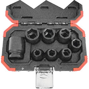 CHIAVI A BUSSOLA IN SERIE Assortimenti in robusta cassetta plastica.<br>Contenuto 8 chiavi a bussola.<br>Composizione:<br>8 bussole esagonali Art. 982 GB da mm 10 - 12 - 13 - 14 - 17 - 19 - 21 - 24<br>Assortimento completo. sockets sets 982G 45