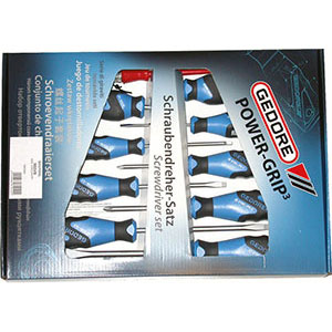 GIRAVITI LINEA DREMO PLUS 3K IN ASSORTIMENTO Contenuto 10 utensili.<br>Composizione:<br>1 giravite punta piana Art. 982 SBx80<br>1 giravite punta piana Art. 982 SBx100<br>1 giravite punta piana Art. 982 SBx125<br>1 giravite punta piana Art. 982 SBx150<br>1 giravite punta piana Art. 982 SBx175<br>1 giravite punta a croce PH Art. 982 SFx1<br>1 giravite punta a croce PH Art. 982 SFx2<br>1 giravite corto punta piana Art. 982 STx2<br>1 giravite corto punta a croce PH Art. 982 SVx1<br>1 giravite cercafase 150-250 V<br>In scatola cartone.<br>Assortimento completo. screwdrivers DREMO PLUS line sets 982VB