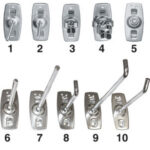 ACCESSORI PER PANNELLI-ARMADI-ESPOSITORI E CARRELLI Per lamiere forate con fori mm 10x38. accessories for panels-cabinets and trolleys 995GT