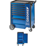 CARRELLI PORTAUTENSILI Tipo a 7 cassetti, dimensioni mm 480x400, 5 ad altezza mm 67, 1 ad altezza mm 137 e 1 ad altezza mm 207.<br>Portata max kg 1000 in posizione fissa e 750 Kg in movimento. Portata del singolo cassetto 40 Kg (cassetto inferiore 60 Kg).<br>Con divisori per cassetti longitudinali e trasversali. Senza utensili. tool trolleys 998GS 24