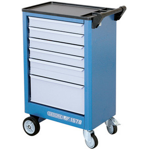 CARRELLI PORTAUTENSILI Tipo a 6 cassetti, dimensioni mm 480x325. Portata kg 200 in posizione fissa.<br>Con manglia di trasporto. Senza utensili. tool trolleys 998GS 6