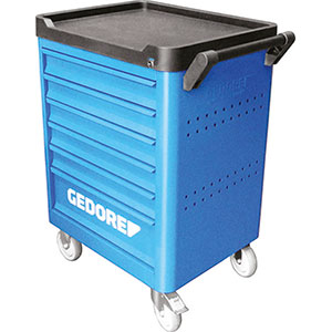 CARRELLI PORTAUTENSILI A 6 cassetti, dimensioni mm 480x400, 5 cassetti altezza mm 80, 1 cassetto altezza mm 160. Portata kg 300 in movimento. Con maniglia di trasporto. Fianchi con fori mm 10x38 per l'applicazione di ganci Art. 995 GT. Senza utensili.<br>Ogni cassetto può contenere:<br>3 moduli singoli (mm 157,5x310) da Art. 1000 G 3 a 1000 G 30 <br>oppure <br>1 modulo singolo (mm 157,5x310) da Art. 1000 G 3 a 1000 G 30 <br>+ 1 modulo doppio (mm 310x315) Art. 1000 G 1 o 1000 G 2 o 1000 G 4<br>Per garantire il perfetto bloccaggio delle suddette configurazioni possono essere impiegati 1 modulo distanziatore Art. 1000 G 35 o 1000 G 38. tool trolleys 998G 24