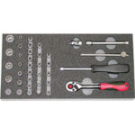 MODULI CON UTENSILI PER CARRELLI ART. 998 G 8A MODULO SINGOLO<br>Larghezza per profondità modulo mm 157,5x310.<br>Contenuto 37 pezzi escluso modulo:<br>12 pz. Art. 946 GA da mm 4-4,5-5-5,5-6-7-8-9-10-11-12-13<br>7 pz. Art. 946 GL da T 10-15-20-25-27-30-40<br>6 pz. Art. 946 GH mm 3-4-5-6-8-10<br>2 pz. Art. 946 GC mm 5,5-6,5<br>3 pz. Art. 946 GE da PH 1-2-3<br>2 pz. Art. 946 GF da PZ 1-2<br>1 pz. asta portabussole con impugnatura<br>1 pz. Art. 947 GF<br>1 pz. Art. 946 GP mm 100<br>1 pz. Art. 946 GS<br>1 pz. Art. 946 GR. moduls with tools for trolleys art. 998 G 8A 998G 9F