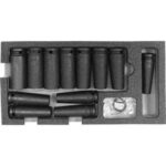 MODULI CON UTENSILI PER CARRELLI ART. 998 G 8A MODULO SINGOLO<br>Larghezza per profondità modulo mm 157,5x310.<br>Contenuto 14 pezzi escluso modulo:<br>12 pz. Art. 982 GCA mm 10-11-12-13-14-15-16-17-19-21-22-24<br>2 sets Art. 982 P 2-3. moduls with tools for trolleys art. 998 G 8A 998G 9LE