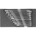 MODULI CON UTENSILI PER CARRELLI ART. 998 G 8A MODULO SINGOLO<br>Larghezza per profondità modulo mm 157,5x310.<br>Contenuto 9 pezzi escluso modulo:<br>9 pz. Art. 879 GE da mm 8-10-12-13-14-15-16-17-19. moduls with tools for trolleys art. 998 G 8A 998G 9MC