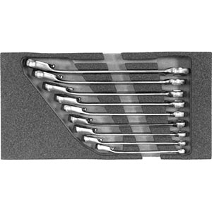 MODULI CON UTENSILI PER CARRELLI ART. 998 G 8A MODULO SINGOLO<br>Larghezza per profondità modulo mm 157,5x310.<br>Contenuto 9 pezzi escluso modulo:<br>9 pz. Art. 879 GE da mm 8-10-12-13-14-15-16-17-19. moduls with tools for trolleys art. 998 G 8A 998G 9MC