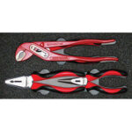 MODULI CON UTENSILI PER CARRELLI ART. 998 G 8A MODULO SINGOLO<br>Larghezza per profondità modulo mm 157,5x310.<br>Contenuto 4 pezzi escluso modulo:<br>1 pz. Art. 365 GE 240<br>1 tronchese laterale da mm 160<br>1 pinza becchi mezzotondi da mm 160<br>1 pinza universale da mm 180. moduls with tools for trolleys art. 998 G 8A 998G 9S