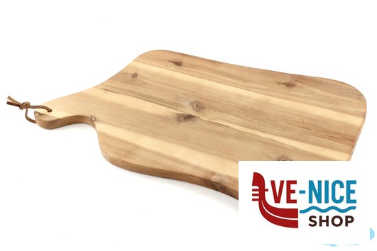 taglieri/mattarelli ACACIA-TAGLIERE SAGOMATO CM 42,5X25XH.1,5 CON MANICO CON CINTURINO IN PELLE, APPENDIBILE KESPER F.ANTON GMBH - immagine 2