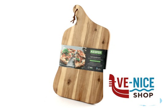 taglieri/mattarelli ACACIA-TAGLIERE SAGOMATO CM 42,5X25XH.1,5 CON MANICO CON CINTURINO IN PELLE, APPENDIBILE KESPER F.ANTON GMBH - immagine 3