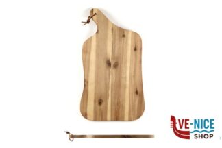 taglieri/mattarelli ACACIA-TAGLIERE SAGOMATO CM 42,5X25XH.1,5 CON MANICO CON CINTURINO IN PELLE, APPENDIBILE KESPER F.ANTON GMBH