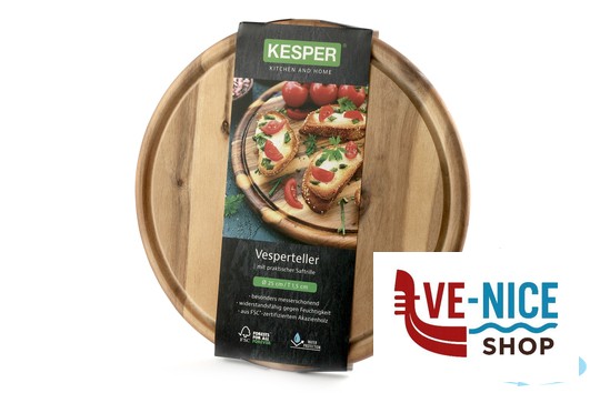 taglieri/mattarelli ACACIA-TAGLIERE ACACIA TONDO CM 25 H.1,5 CON SCANALATURA KESPER F.ANTON GMBH - immagine 3