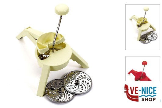 grattugie ACEA - GRATTUGIA-AFFETTA 2 DISCHI PER 4 FUNZIONI ASSORTITO GHIDINI CIPRIANO