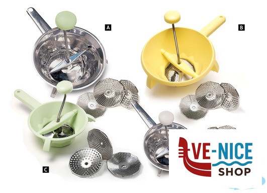 preparazione cibi ACEA PASSAVERDURE-PATATE-FRUTTA INOX 18/8 DIAMETRO 20 CM. 3 DISCHI CON PIEDINI FISSI ART. 2507 GHIDINI CIPRIANO - immagine 4