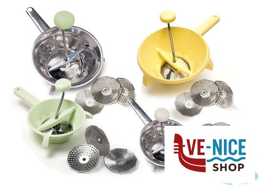 preparazione cibi ACEA PASSAVERDURE-PATATE-FRUTTA INOX 18/8 DIAMETRO 20 CM. 3 DISCHI CON PIEDINI FISSI ART. 2507 GHIDINI CIPRIANO - immagine 2