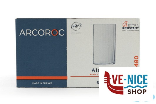 vetro ALAMEDA - CF. 6 BICCHIERI CL 62 Q6480 TEMPERATO ARC INTERNATIONAL FRANCE - immagine 5