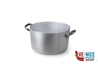 alluminio CASSERUOLA ALTA 3 MM ALLUMINIO 2 MANIGLIE INOX CM.24 H 13 LT 5,6 SENZA COPERCHIO AGNELLI